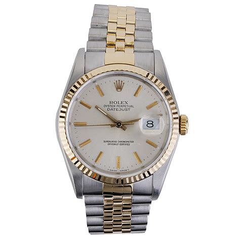 rolex datejust mens two-tone silver dial watch|rolex 36mm oyster perpetual datejust.